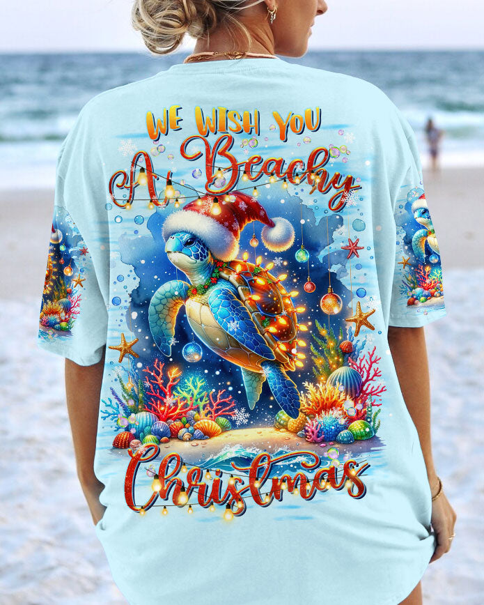 WE WISH YOU A BEACHY CHRISTMAS TURTLE ALL OVER PRINT - TLTR0211231