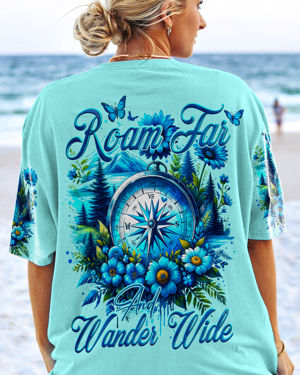ROAM FAR AND WANDER WIDE COMPASS ALL OVER PRINT - TY0212234