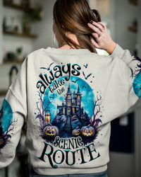 ALWAYS TAKE THE SCENIC ROUTE HALLOWEEN ALL OVER PRINT - TY1508231