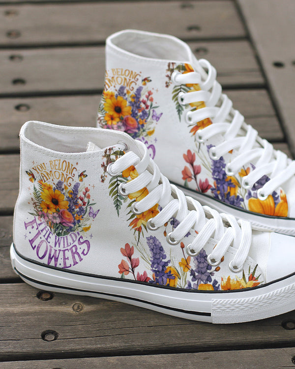 YOU BELONG AMONG THE WILDFLOWERS HIGH TOP CANVAS SHOES - TY2006239