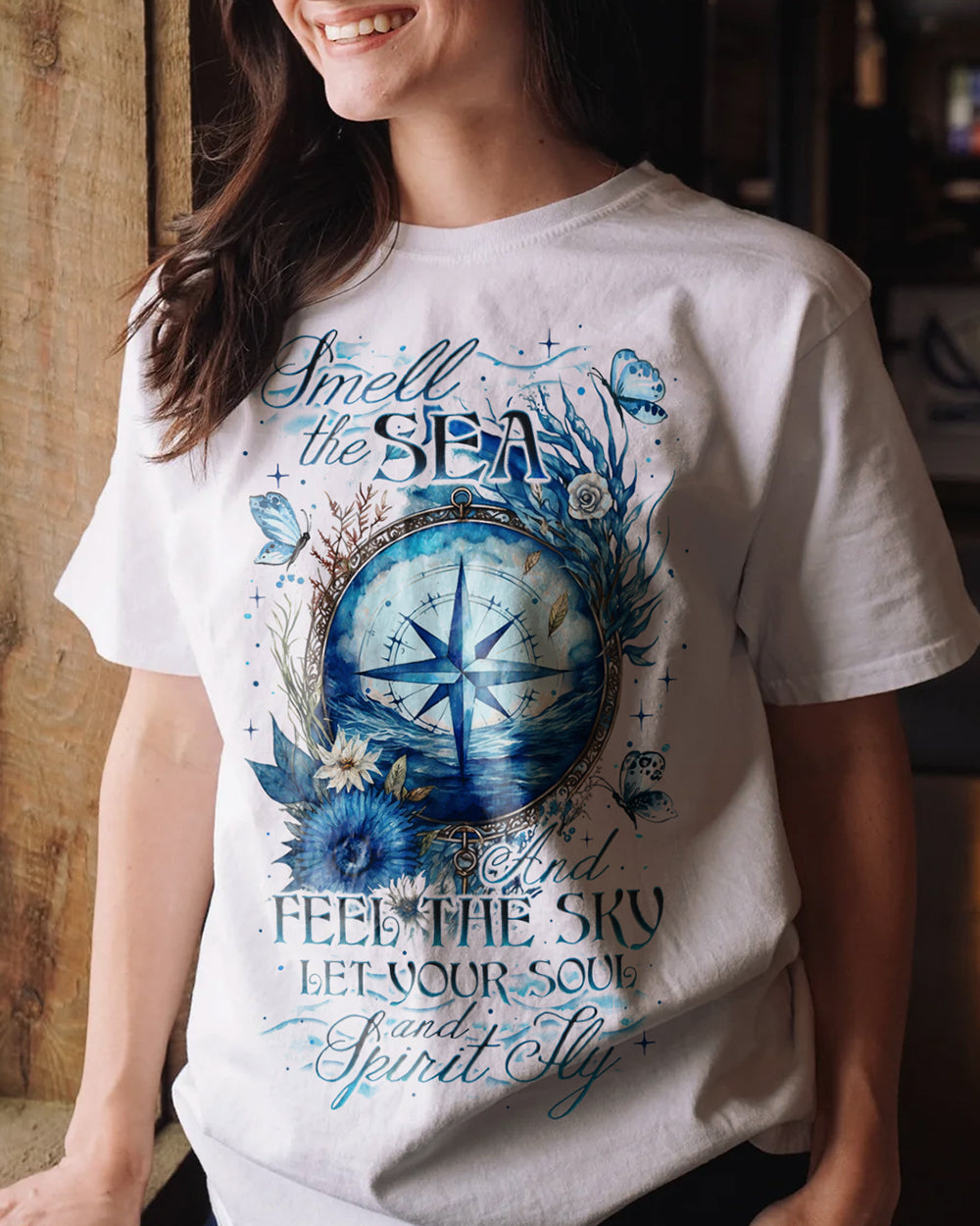 SMELL THE SEA AND FEEL THE SKY COTTON SHIRT - TY2205234