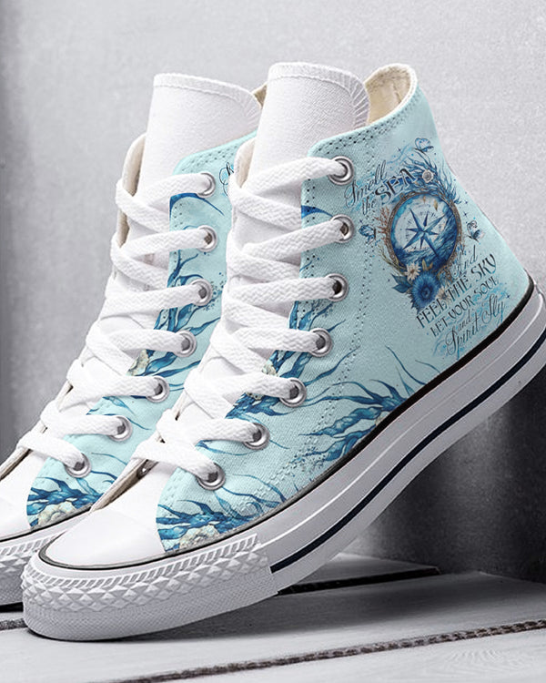 SMELL THE SEA AND FEEL THE SKY HIGH TOP CANVAS SHOES - TY2305234