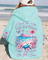 SMELL THE SEA FEEL THE BREEZE TURTLE ALL OVER PRINT - YHKD1001243