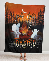 LET'S GET TOASTED BOOS HALLOWEEN WOVEN AND FLEECE BLANKET - YHDU1109233