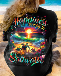 HAPPINESS COMES IN SALTWATER ALL OVER PRINT - TYQY1711232