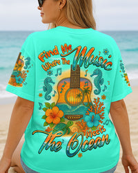 FIND ME WHERE THE MUSIC MEETS THE OCEAN GUITAR ALL OVER PRINT - TYQY1905252