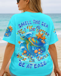 SMELL THE SEA FEEL THE BREEZE TURTLE ALL OVER PRINT - TYQY2305251
