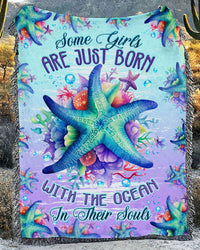 SOME GIRLS ARE JUST BORN STARFISH WOVEN AND FLEECE BLANKET - TLTW1909235