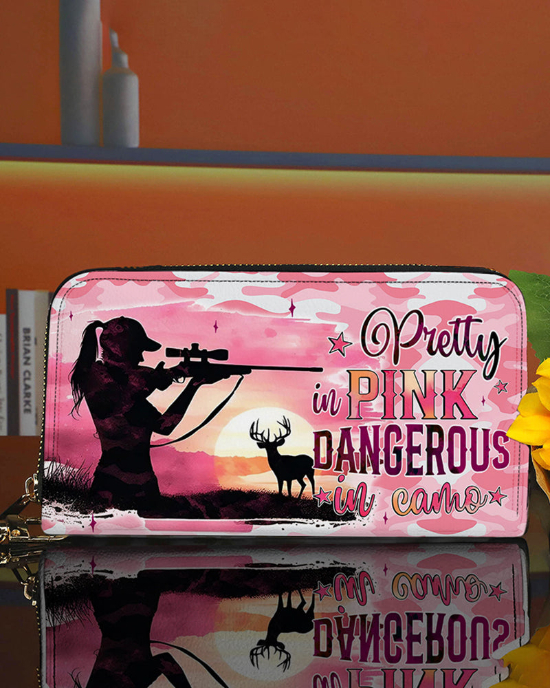 PRETTY IN PINK HUNTING  ZIPPER LEATHER WALLET - TYQY0111246