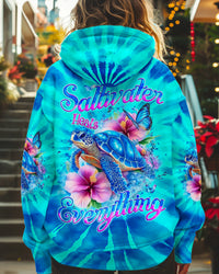 SALTWATER HEALS EVERYTHING TURTLE TIE DYE ALL OVER PRINT - TYQY0402253