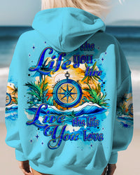 LOVE THE LIFE YOU LIVE COMPASS ALL OVER PRINT - TYQY2609231