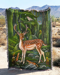 MAGIC FOREST WOVEN AND FLEECE BLANKET - YHLN1008234