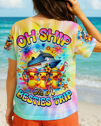 OH SHIP IT'S A BESTIES TRIP CRUISE DUCK ALL OVER PRINT  - TLNO1706253