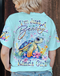 I'M JUST A BEACHY KINDA GIRL TURTLE ALL OVER PRINT - YHKD1312231