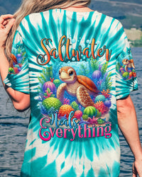 SALTWATER HEALS EVERYTHING TURTLE TIE DYE ALL OVER PRINT - TYTD0506241