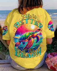 LIFE IS BETTER AT THE BEACH TURTLE ALL OVER PRINT -TYTD2505241