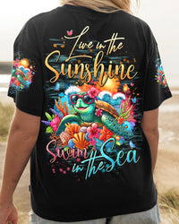 LIVE IN THE SUNSHINE SWIM IN THE SEA TURTLE ALL OVER PRINT - TYTD2405242