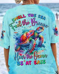 SMELL THE SEA FEEL THE BREEZE TURTLE ALL OVER PRINT - TYHI1207243