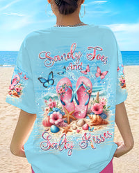 SANDY TOES AND SALTY KISSES FLIP FLOPS ALL OVER PRINT - YHKD2504244