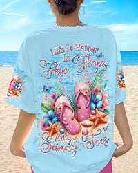 LIFE IS BETTER IN FLIP-FLOPS AND SANDY TOES ALL OVER PRINT - YHKD0904241