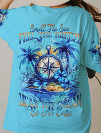 SMELL THE SEA FEEL THE BREEZE COMPASS ALL OVER PRINT - TYHI1303243