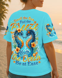SMELL THE SEA FEEL THE BREEZE SEAHORSE ALL OVER PRINT - TYTD1804251