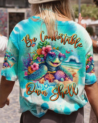 BE COMFORTABLE IN YOUR OWN SHELL TURTLE ALL OVER PRINT - TYHI2505241