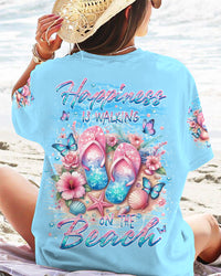 HAPPINESS IS WALKING ON THE BEACH ALL OVER PRINT - YHKD0605241