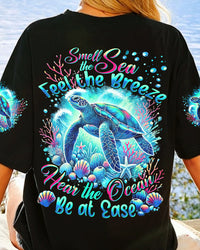 SMELL THE SEA FEEL THE BREEZE TURTLE ALL OVER PRINT - TYHI0407244