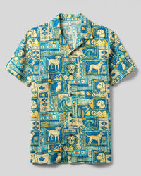 SURFING LABRADOR DOG PATCHWORK CAMP SHIRT - TYQY2508262