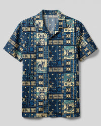 ISLAND FRENCHIE DOG PATCHWORK CAMP SHIRT - TYQY1809264