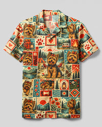 WILDERNESS YORKSHIRE TERRIER DOG PATCHWORK CAMP SHIRT - TYQY1909263