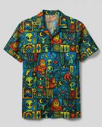 CRYPTID FRIENDS PATCHWORK CAMP SHIRT - TYQY23092610