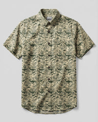 VINTAGE OCEAN TAPESTRY BUTTON-DOWN COLLAR SHIRT - TYQY0708263
