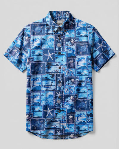 ISLAND OCEAN BUTTON-DOWN COLLAR SHIRT - TYQY2907264