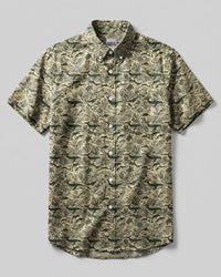 VINTAGE OCEAN TAPESTRY BUTTON-DOWN COLLAR SHIRT - TYQY0708263