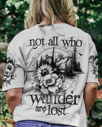 NOT ALL WHO WANDER ARE LOST BLACK AND WHITE ALL OVER PRINT -TY1204242