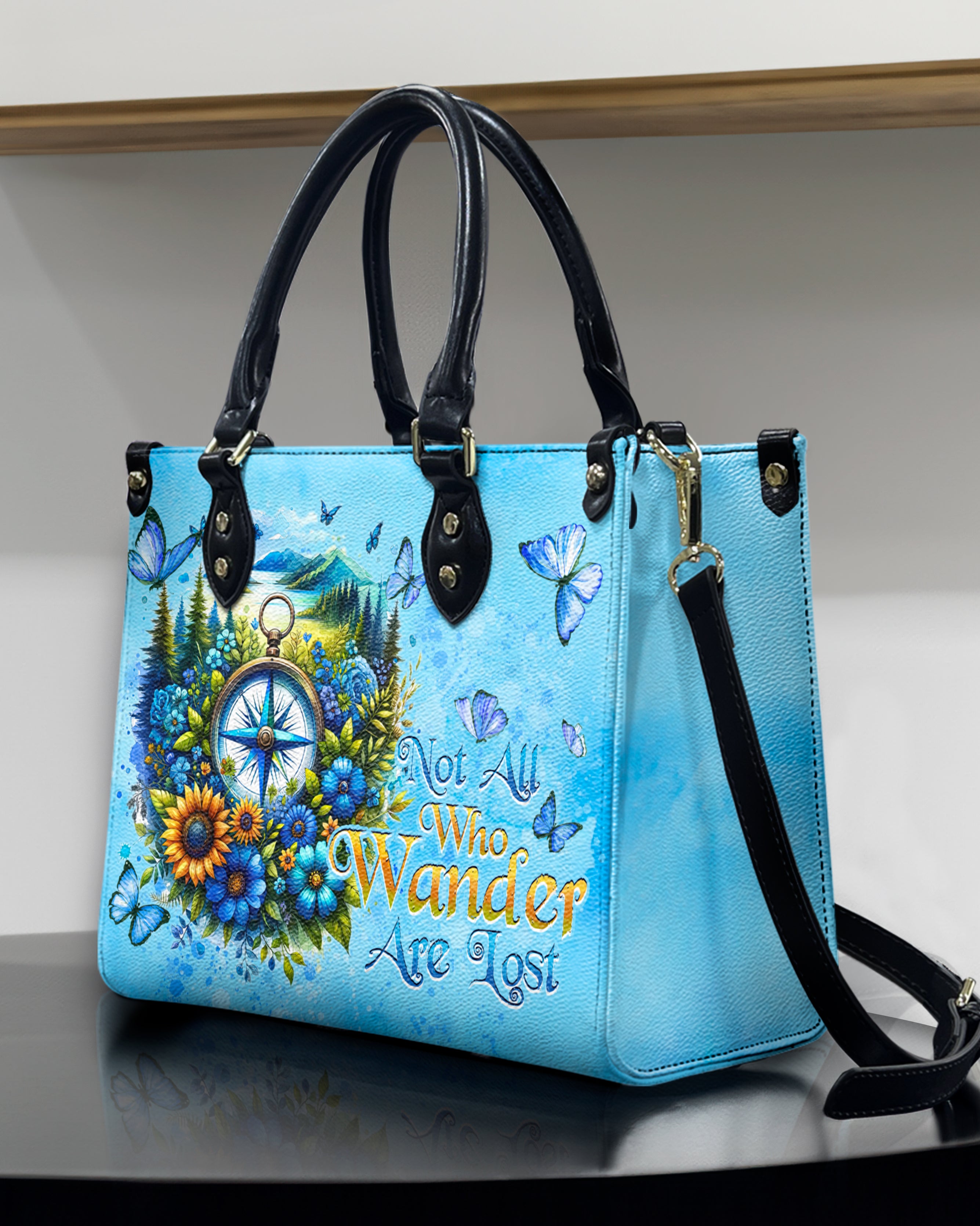 NOT ALL WHO WANDER ARE LOST LEATHER HANDBAG - TYTD2603241