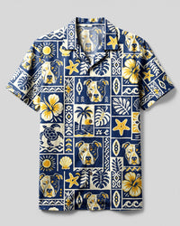 ALOHA PITBULL DOG PATCHWORK CAMP SHIRT - TLNT1708264