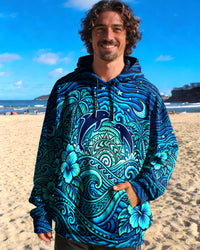 TRIBAL SUNSET TWILIGHT DOLPHINS ALL OVER PRINT  - TLNT2209264