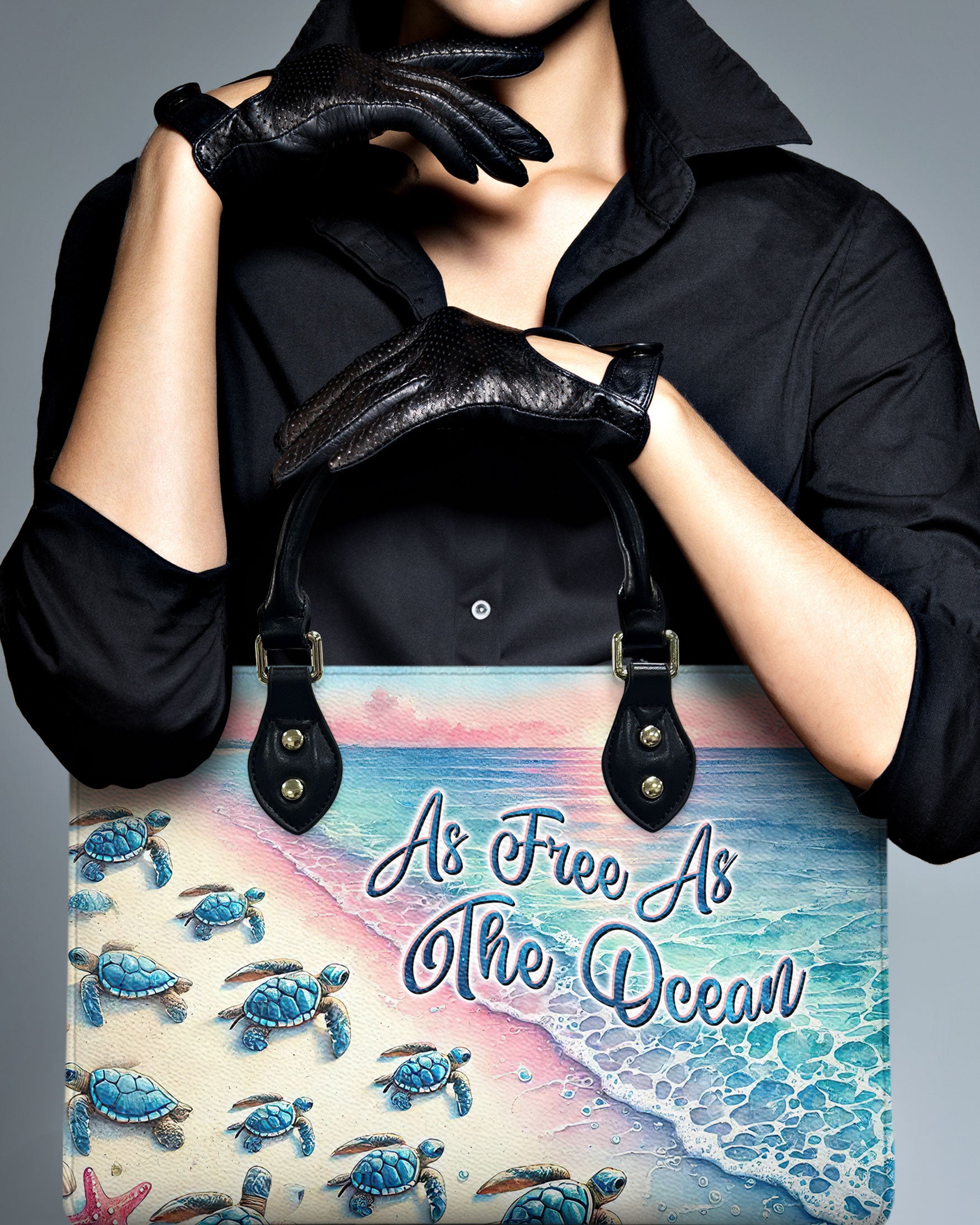 AS FREE AS THE OCEAN TURTLE LEATHER HANDBAG - TLTW2908243