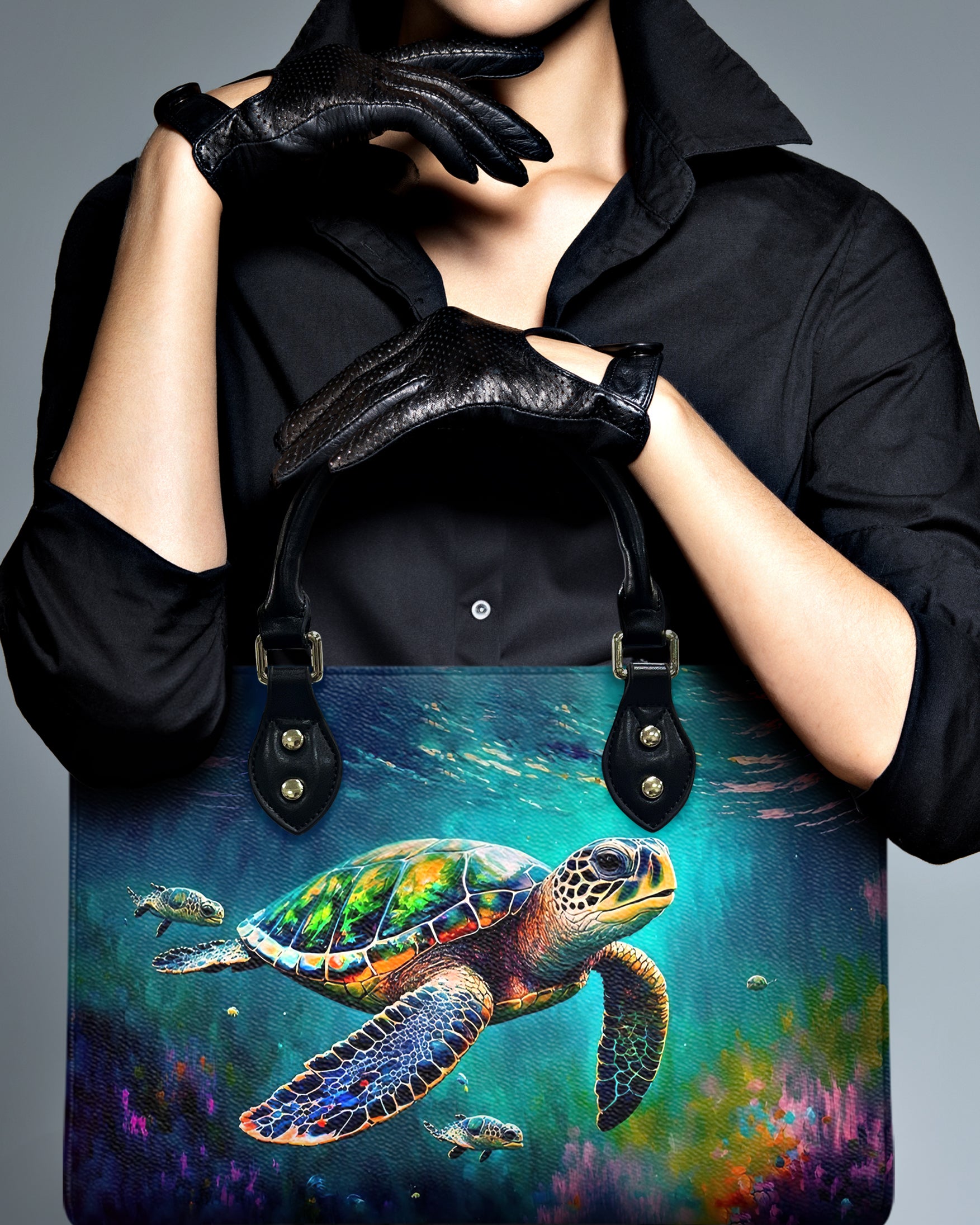 SEA TURTLE LEATHER HANDBAG - YHHG2211244