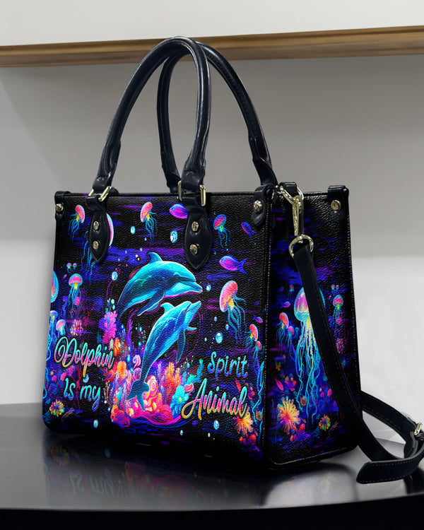 DOLPHIN IS MY SPIRIT ANIMAL LEATHER HANDBAG - TLTW1306245