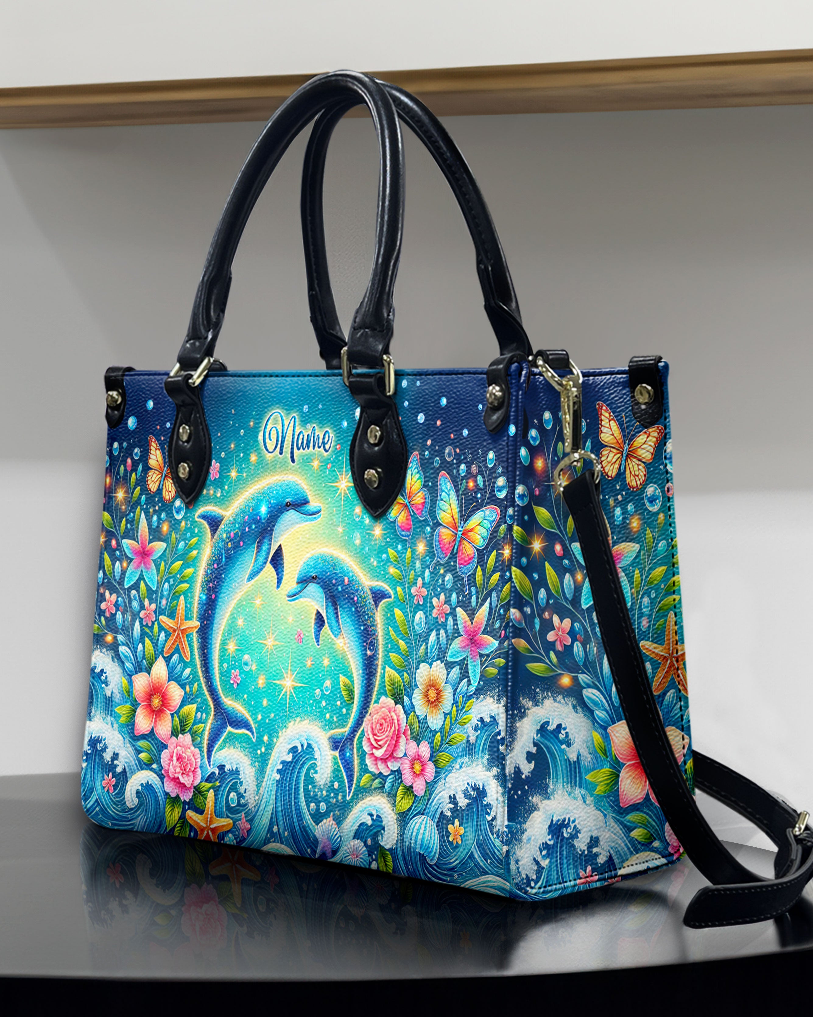 DOLPHIN MOON LEATHER HANDBAG - TLTW2706243