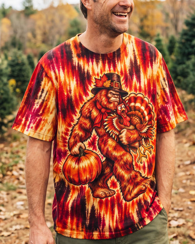 BIGFOOT THANKSGIVING TURKEY TROUBLE BURST ALL OVER PRINT  - TLNO3010261