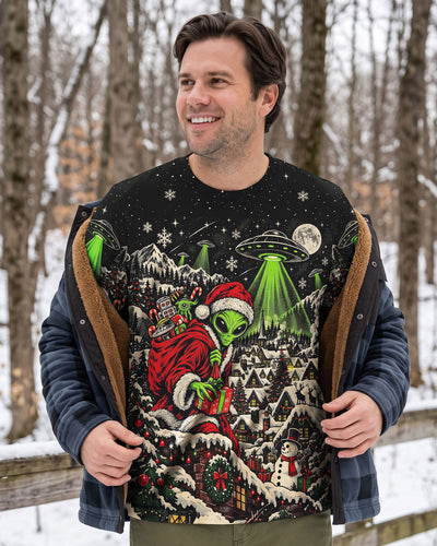 ALIEN SANTA'S UFO CHRISTMAS INVASION ALL OVER PRINT - TLNO0510261