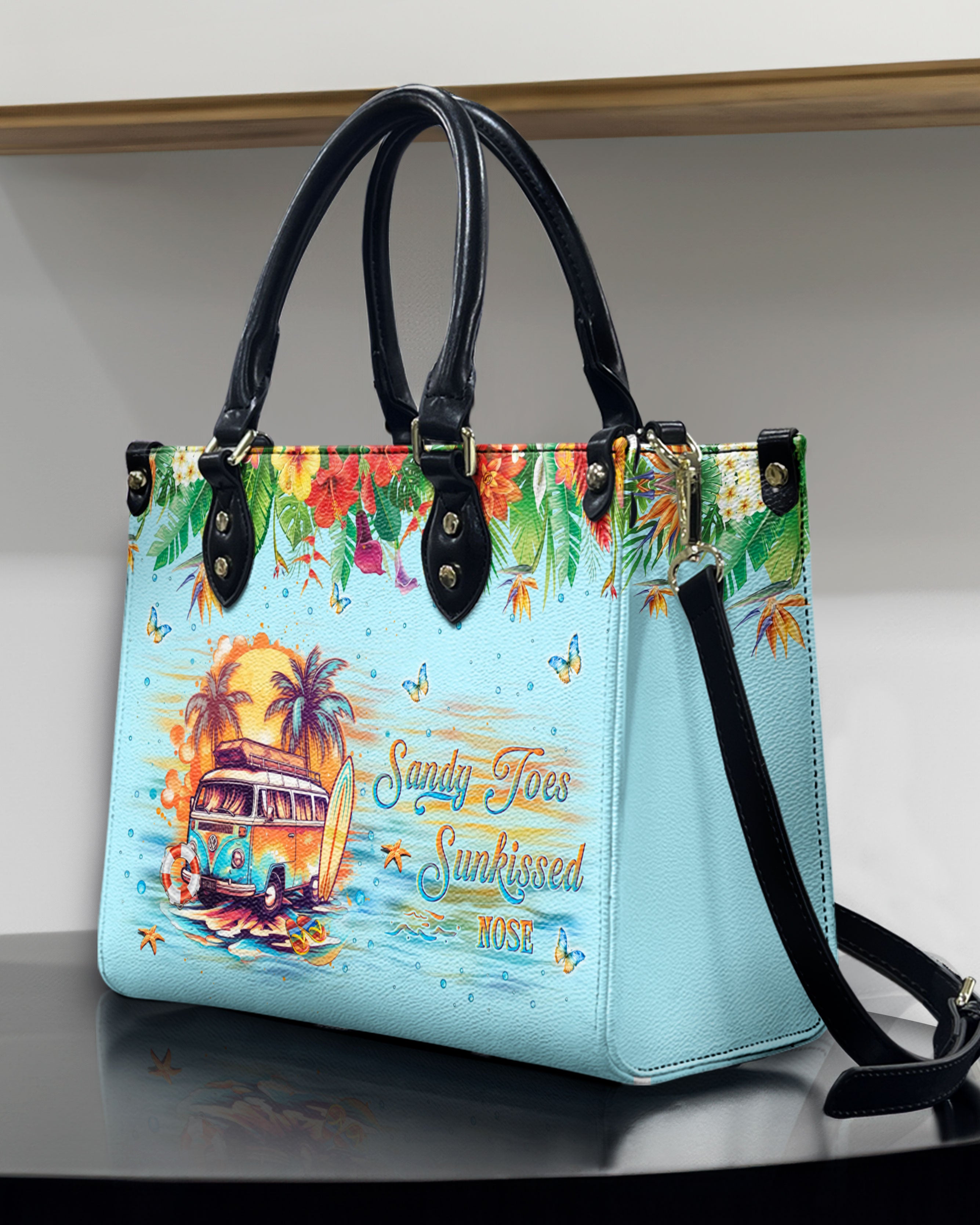 SANDY TOES SUNKISSED NOSE LEATHER HANDBAG - YHKD2603243