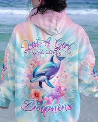 JUST A GIRL WHO LOVES DOLPHINS ALL OVER PRINT - YHKD0803242