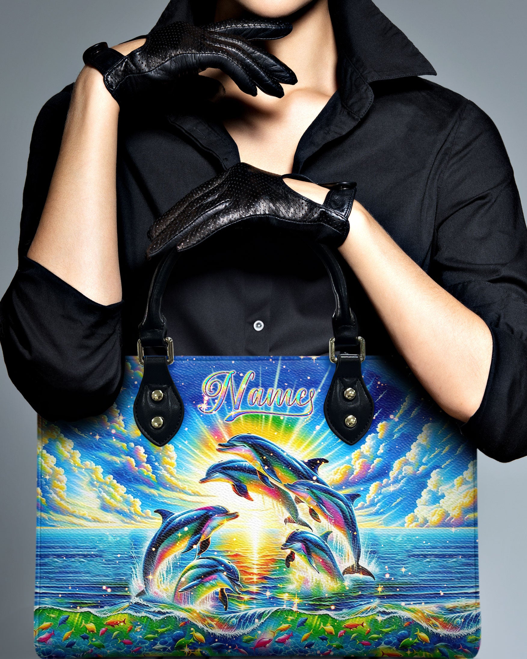 COLORFUL DOLPHIN LEATHER HANDBAG - TLNT0708243