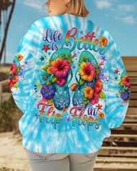 LIFE IS BETTER IN FLIP FLOPS TIE DYE ALL OVER PRINT - TYTM1202254